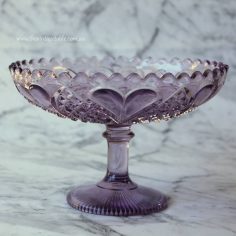 Vintage Amethyst Glass Compote 19cm diameter | $20