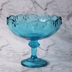 Vintage Large Blue Glass Compote 21cm diameter | $20