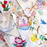 Upcycled Bunting ~ Made From Vintage Hand Embroidered Fabrics