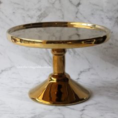 Medium Gold Pedestal | 24cm diameter | $15 | Qty: 2