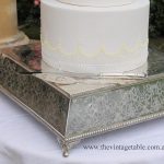 Square Antique Silver Wedding Cake Plateau 40cm square.