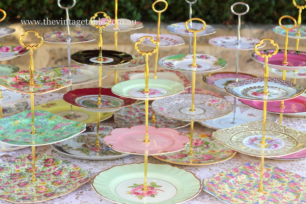 Glass Pedestal Cake Stands, 24kt Gold Rim | Edgey by Annieglass