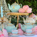 Vintage Teapots ~ Gold & Crystal Pedestal Stand