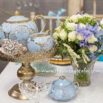 Vintage Blue Teaset & Crystal Vase ~ Florals by Botanica Naturalis