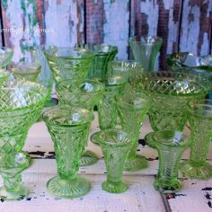 Vintage Green Glass Vases | Qty: 20