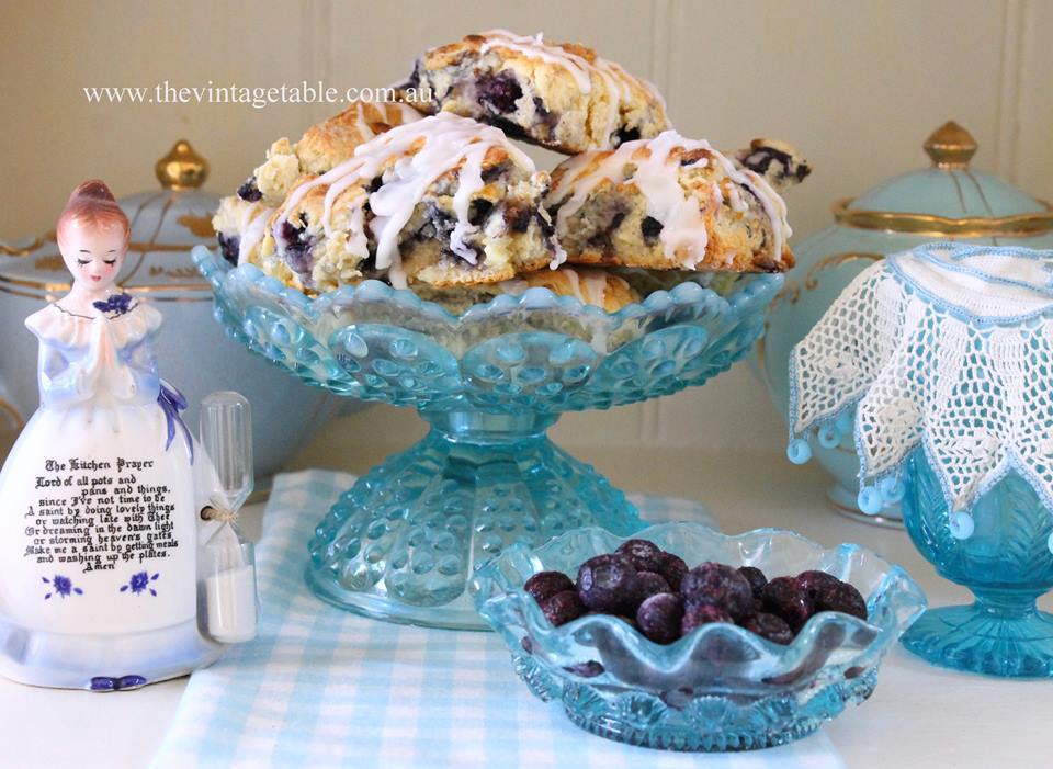 Blueberry and white chocolate scones.