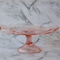 Pink Glass Pedestal $15
